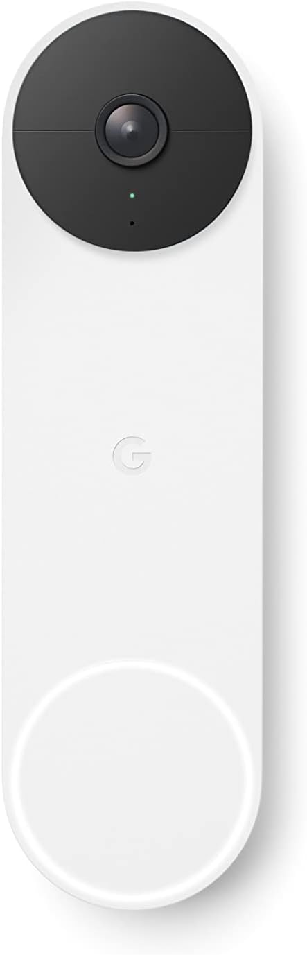 Google Nest Doorbell Battery, Battery Powered Video Doorbell, Snow