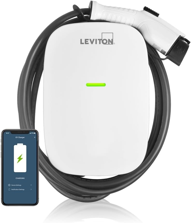 Leviton evr-green Electric Vehicle EV Charger 32A Level 2, RFID, WiFi