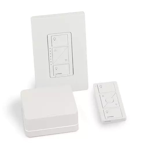 Lutron Caseta Wireless PRO Kit In-Wall Dimmer, Smart Bridge, Pico Remote - P-BDGPRO-PKG1W-C