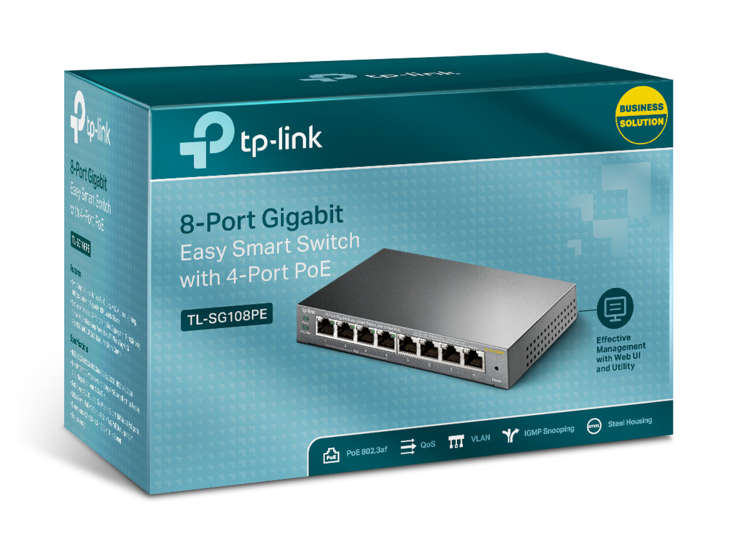 TP-Link 8-Port Gigabit Easy Smart Switch with 4-Port PoE - TL-SG108PE