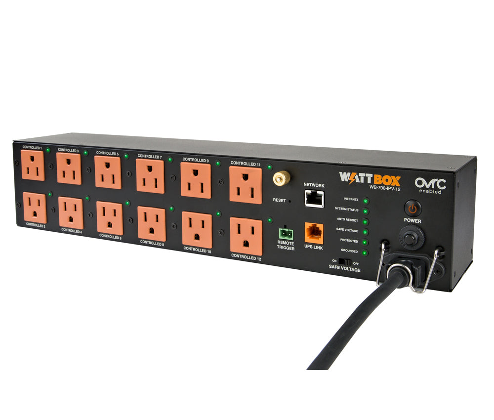 WattBox WB-700-IPV-12 IP Power Conditioner with OvrC Home, 12-Controlled Outlets