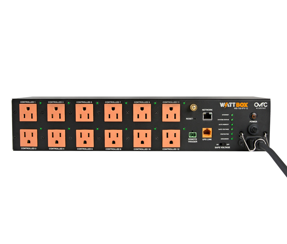 WattBox WB-700-IPV-12 IP Power Conditioner with OvrC Home, 12-Controlled Outlets